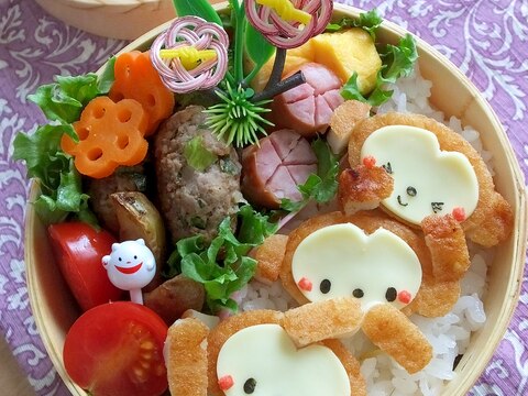 簡単キャラ弁☆見ざる言わざる聞かざるのお弁当♪